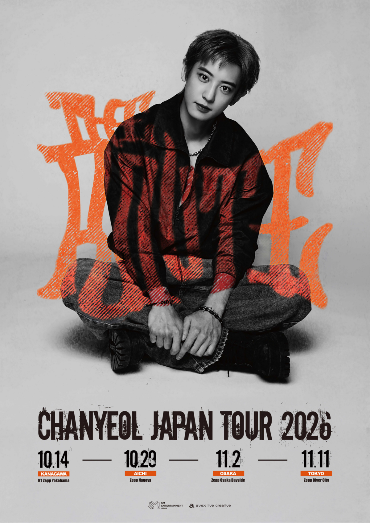 CHANYEOL JAPAN TOUR 2026 -The Route-、10月14日（水）横浜・29日（木）名古屋・11月2日（月）大阪・11日（水）東京で開催
